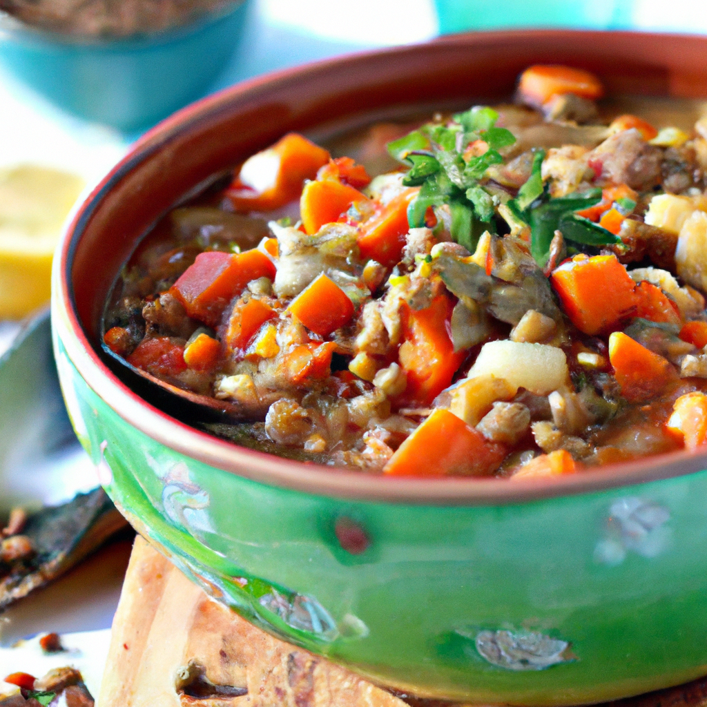 Hearty Lentil and Vegetable Stew (10 servings) Ingredients: 2 cups dried green or brown lentils, rinsed and drained 8 cups water or vegetable broth 2 tablespoons olive oil 2 large onions, chopped 4 cloves garlic, minced 4 medium carrots, diced 4 stalks celery, diced 2 large potatoes, diced 1 large zucchini, diced 1 tablespoon tomato paste 1 (14.5 oz) can diced tomatoes 2 bay leaves 1 teaspoon dried thyme 1 teaspoon dried rosemary Salt and black pepper, to taste 4 cups chopped kale or spinach Juice of 1 lemon Fresh parsley, for garnish