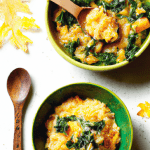 Butternut Squash and Kale Risotto (Vegetarian) 2 tbsp olive oil 2 cups chopped onion 2 cups Arborio rice 1 cup white wine 6 cups vegetable broth, warmed 2 cups cubed butternut squash 2 cups chopped kale 1/2 cup grated Parmesan cheese Salt and pepper, to taste Heat olive oil in a large pot over medium heat. Add onion and cook until softened. Stir in Arborio rice and cook for 2 minutes. Add white wine and cook until absorbed. Gradually add warmed vegetable broth, one cup at a time, stirring frequently and allowing the liquid to be absorbed before adding more. When the rice is almost fully cooked, stir in butternut squash and kale. Cook until the vegetables are tender, and the risotto is creamy. Stir in Parmesan cheese and season with salt and pepper.